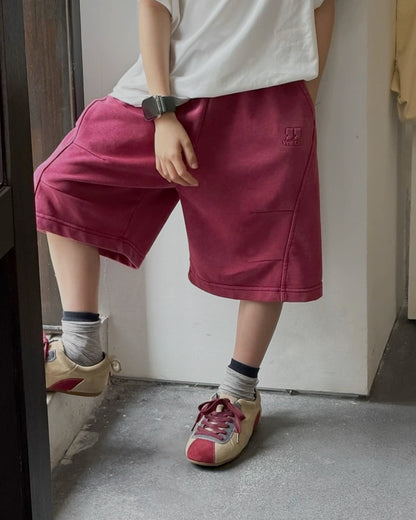 【110-160cm】ワイドハーフパンツ
