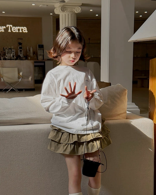 【110-160cm】ティアード フリル ミニスカート