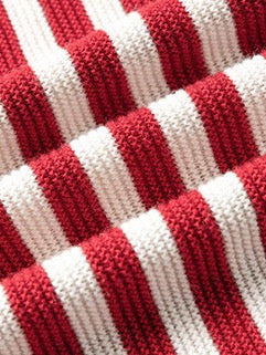 [90-160cm] Crew neck striped knit