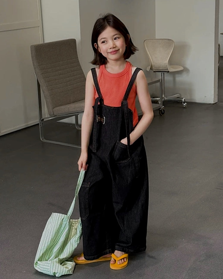 ワイドデニムサロペットパンツ｜110-160cm