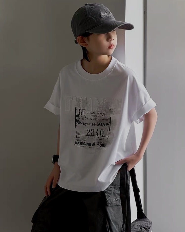スタンプロゴ オーバーサイズTシャツ｜110-160cm