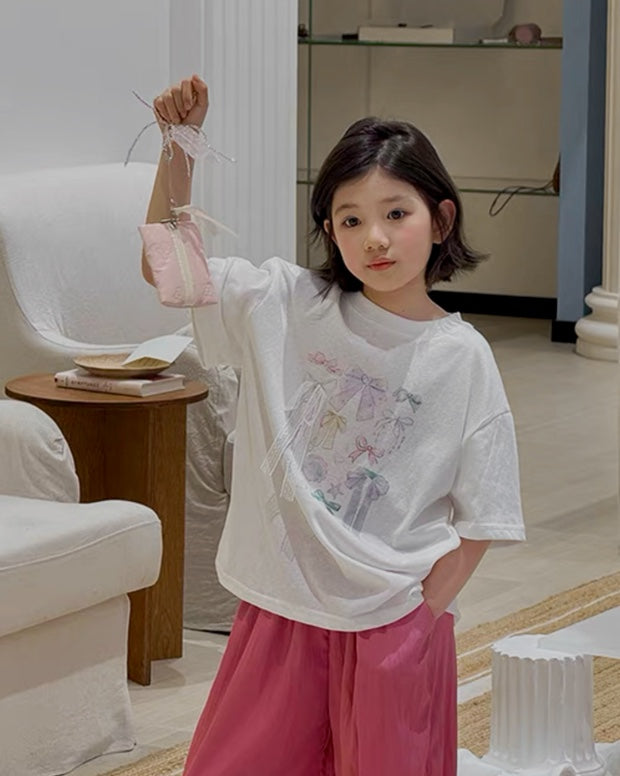 リボン オーバーTシャツ ｜ 110-160cm