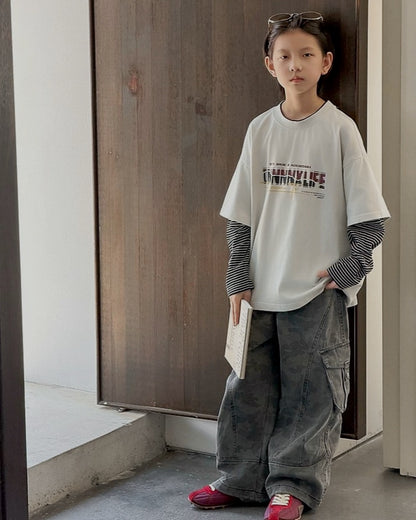カモフラージュ ワイドカーゴパンツ｜110-160cm