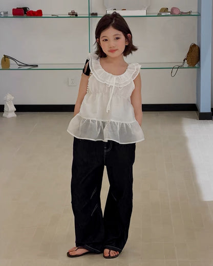 親子お揃い バルーンデニムパンツ｜110-160cm