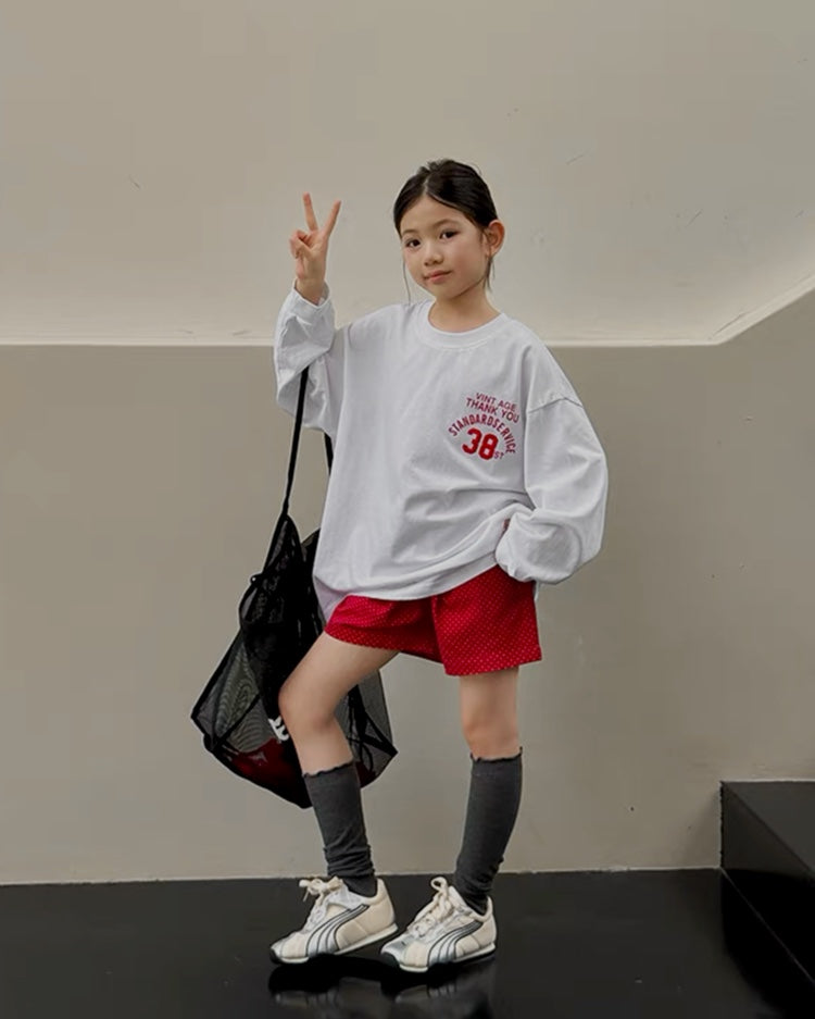Matching Oversized Numbered Long-Sleeve T-Shirt for Parents and Children | 110-160cm