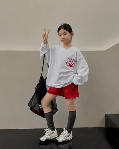 Matching Oversized Numbered Long-Sleeve T-Shirt for Parents and Children | 110-160cm