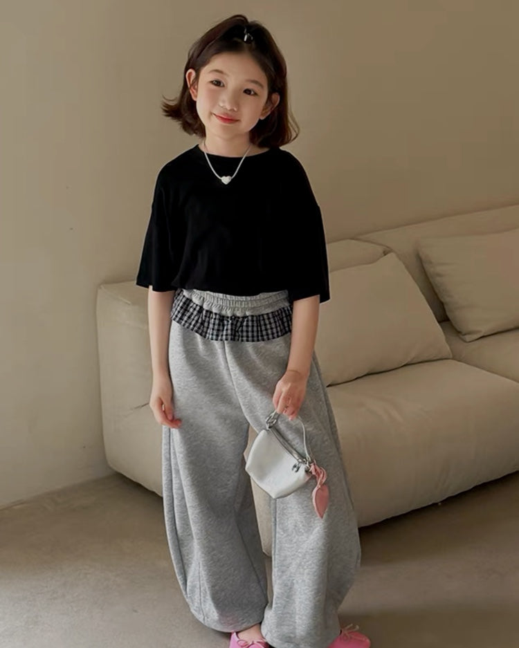 親子お揃い ドレープ 半袖 Tシャツ ｜ 110-160cm
