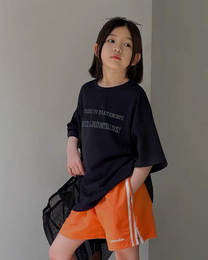 【110-160cm】字母Logo印花宽松T恤