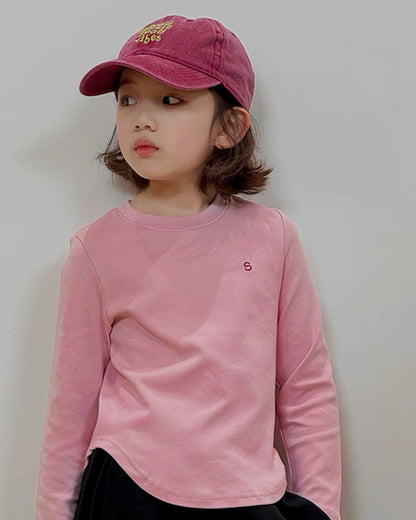 【110-160cm】親子お揃い ワンポイント 長袖Tシャツ｜全4色