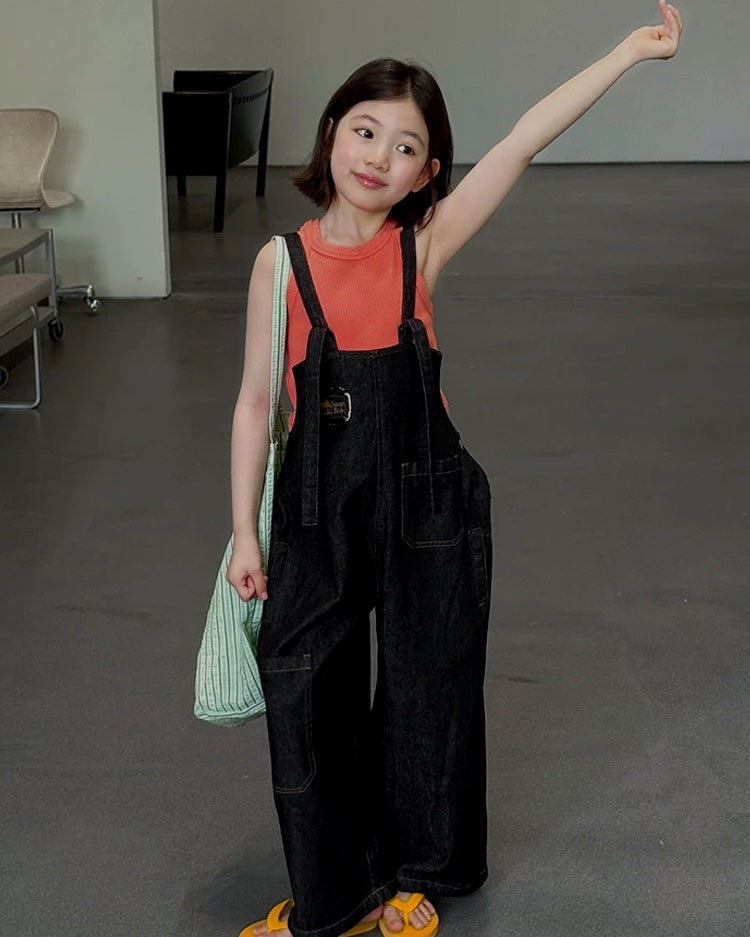 ワイドデニムサロペットパンツ｜110-160cm