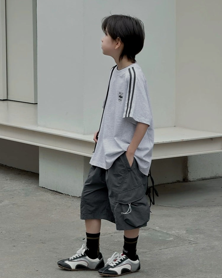 ラインデザイン オーバーサイズ スポーツTシャツ 全2色 ｜ 110-160cm