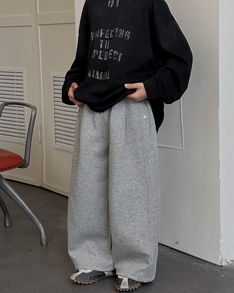 シームライン ワイドスウェットパンツ｜110-160cm