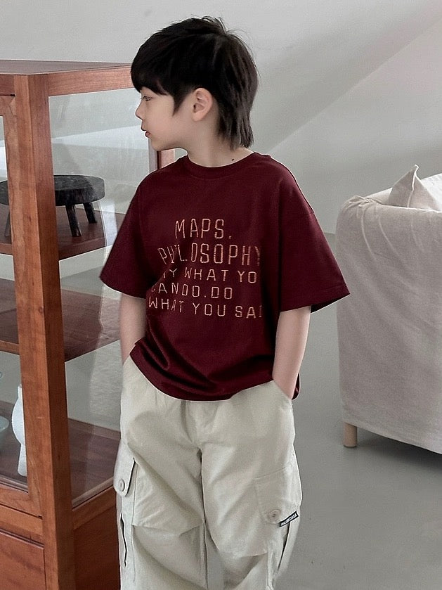 【100-160cm】メッセージ プリント Tシャツ