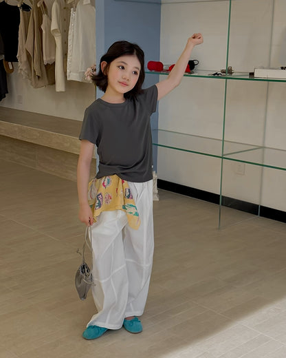 Matching Cotton Wide Pants for Parent and Child, 2 Colors | 110-160cm