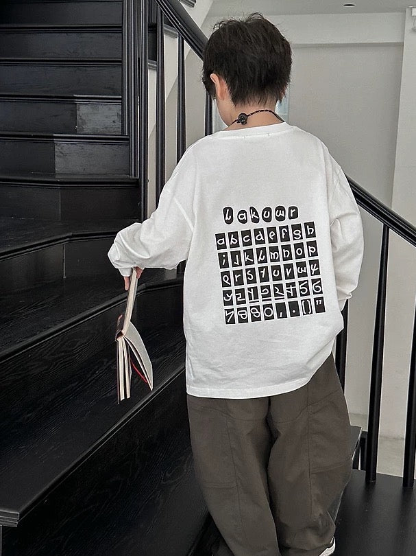 [100-160cm] Alphabet &amp; Number Print Long Sleeve T-Shirt