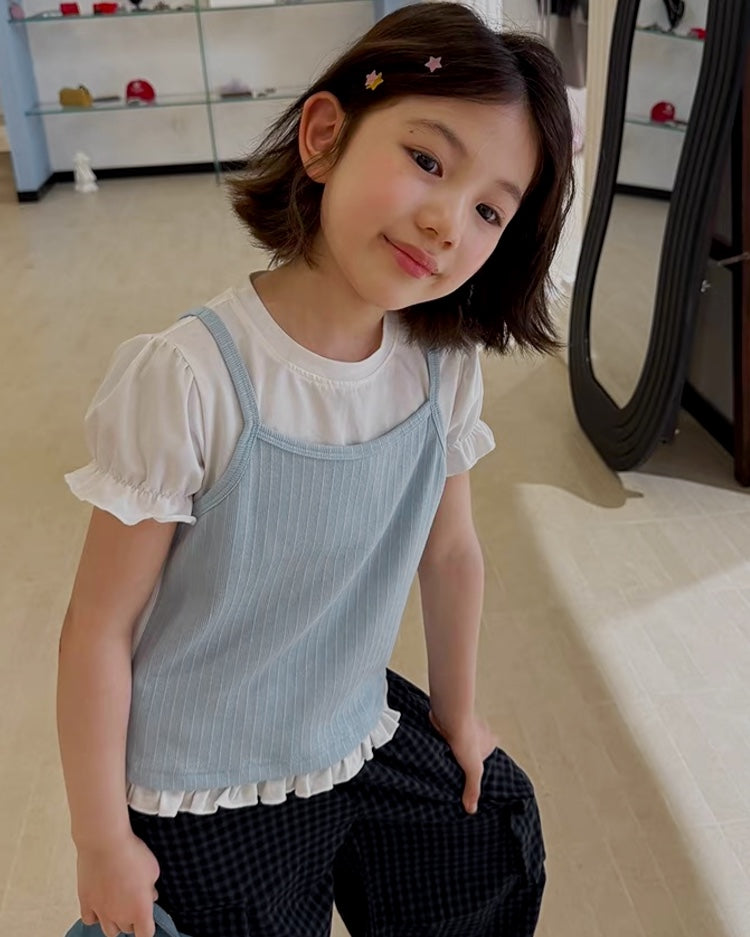 ひんやりタッチ フェイクレイヤードTシャツ｜110-160cm