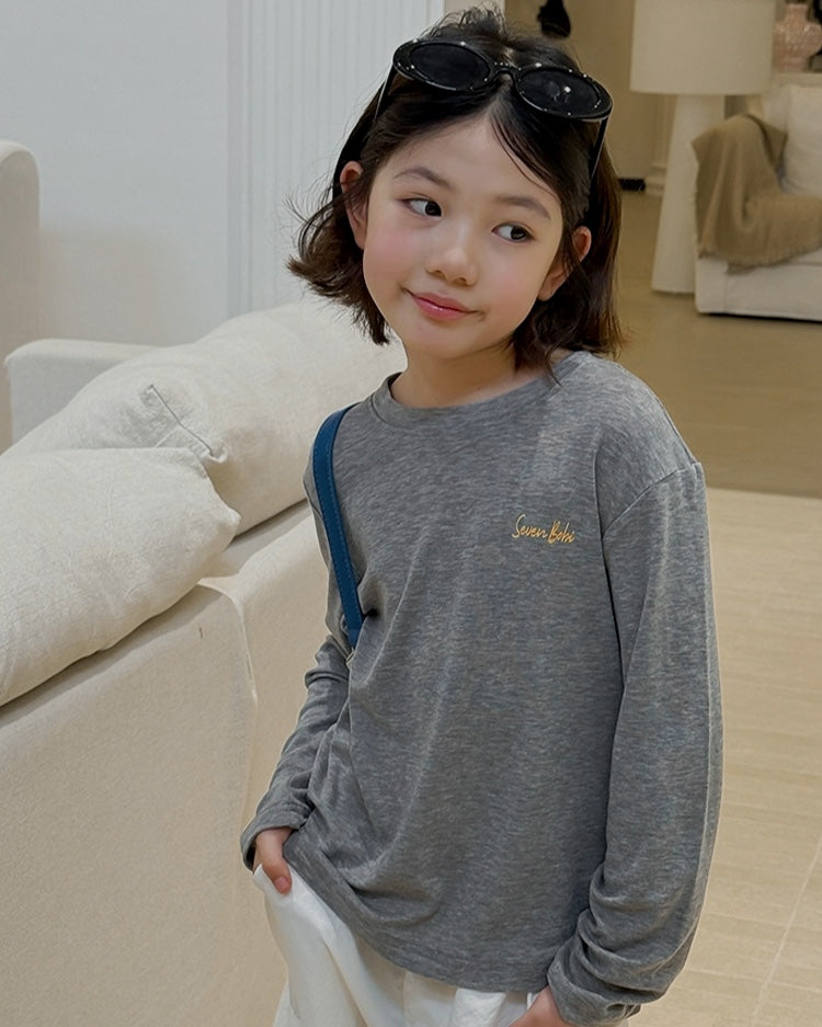 [Lyocell Tencel Wool] No. 7 Dongcang Girls' Simple Long-Sleeve T-Shirt Spring/Summer New Versatile Top