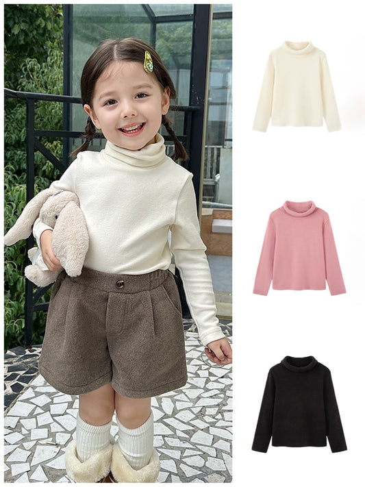 子供服あったかいフリースの無地のトップス