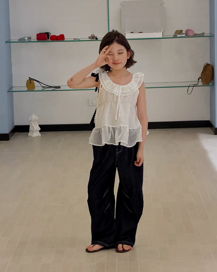 親子お揃い バルーンデニムパンツ｜110-160cm