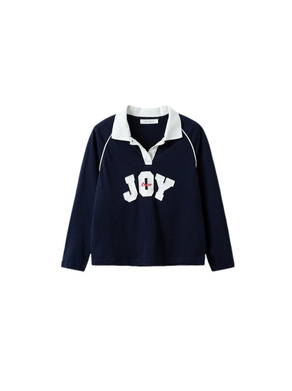 【100-160cm】ポロロングスリーブTシャツ