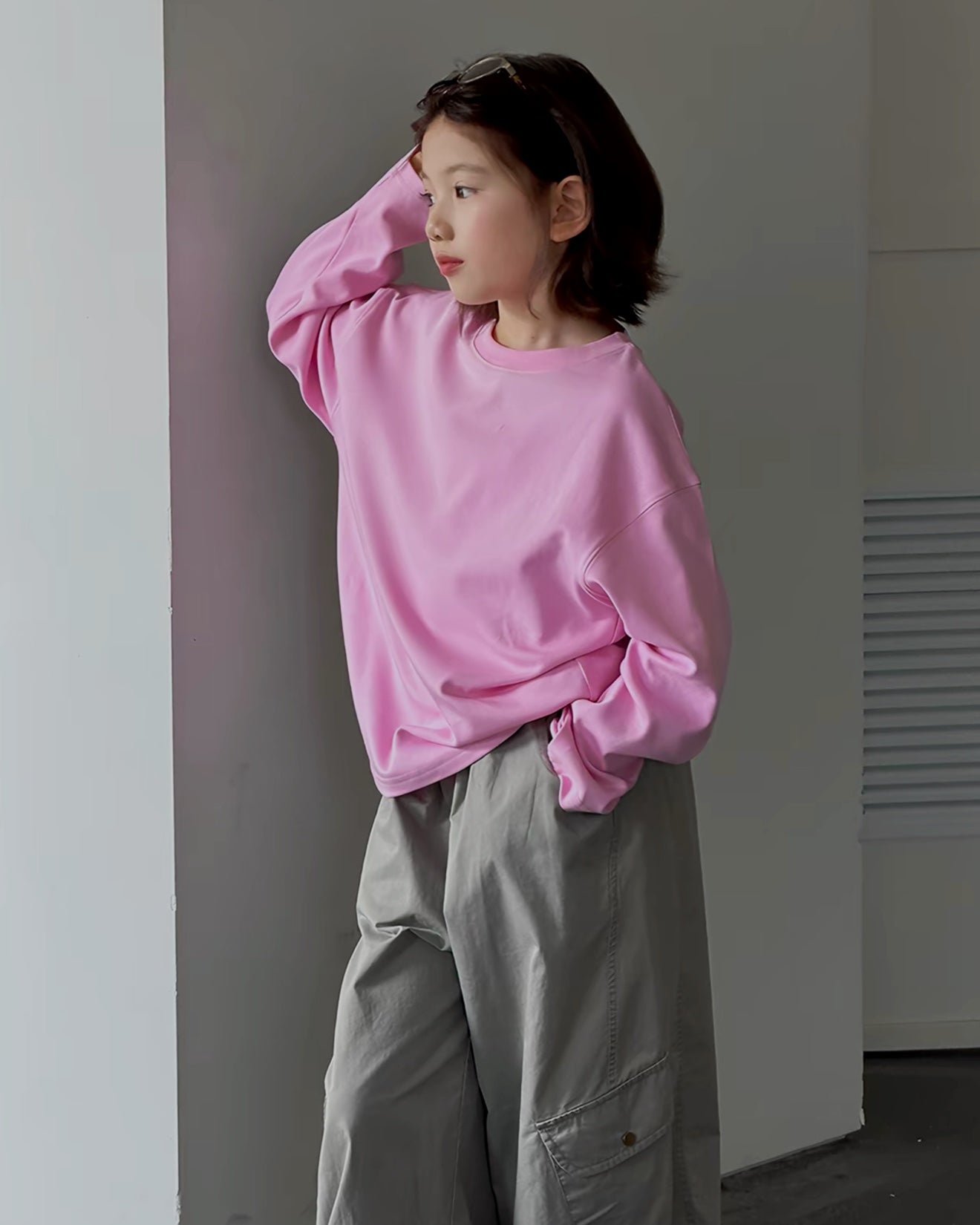 親子お揃い ソフトコットン 長袖Tシャツ 全3色｜120-160cm