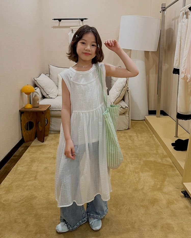 シアーキャミワンピース タンクトップセット｜110-160cm