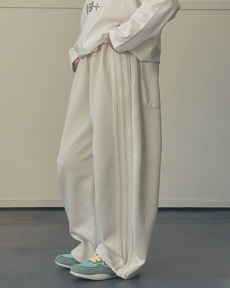 【110-160cm】亲子款 侧边条纹宽松运动裤