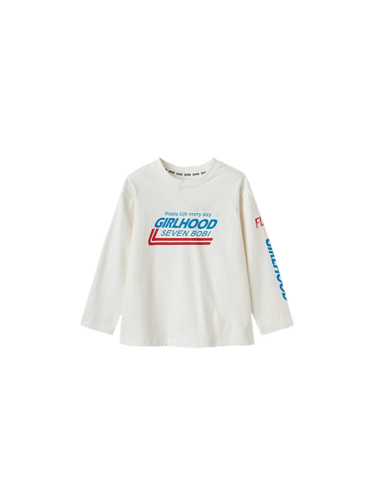 【100-160cm】プリントロングスリーブTシャツ