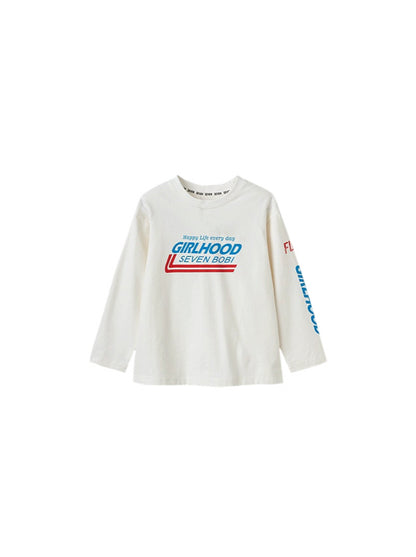 【100-160cm】プリントロングスリーブTシャツ