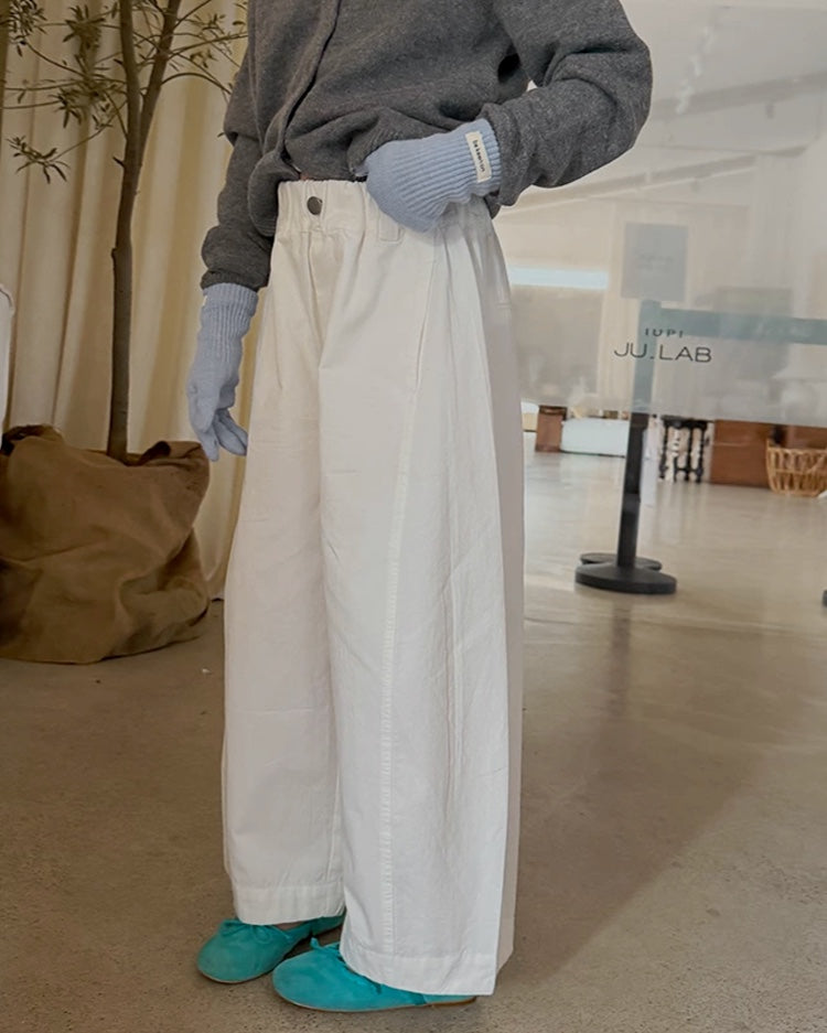親子お揃い ホワイトワイドパンツ｜120-160cm