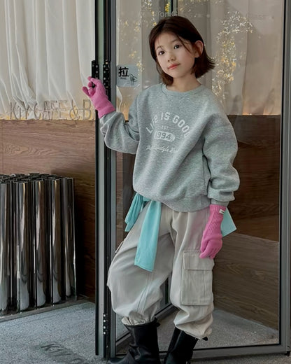 親子お揃い ツイルワイドカーゴパンツ｜120-160cm