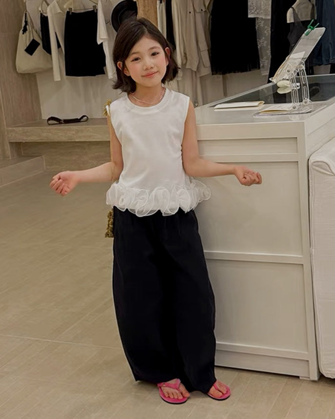 Matching Cotton Wide Pants for Parent and Child, 2 Colors | 110-160cm