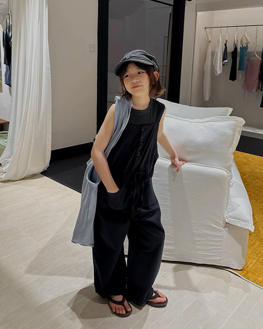 親子お揃い コットンピケ サロペットパンツ｜120-160cm