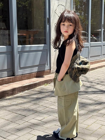 【100-160cm】スカート付き ドローストリング パンツ