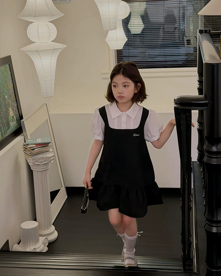 レイヤード風 フリルジャンパースカート｜110-160cm