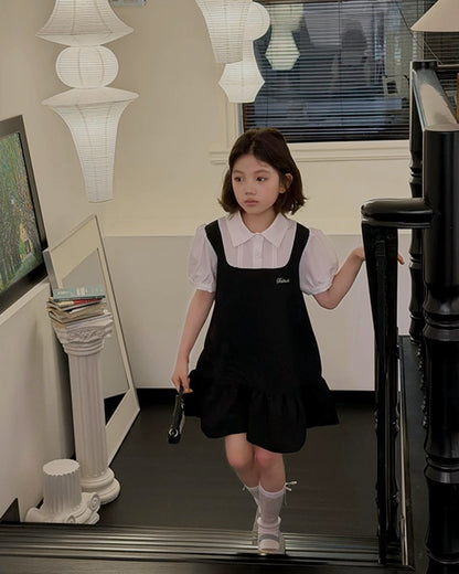 レイヤード風 フリルジャンパースカート｜110-160cm