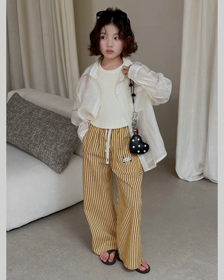 Matching parent-child sheer light shirt (2 colors) | 110-160cm