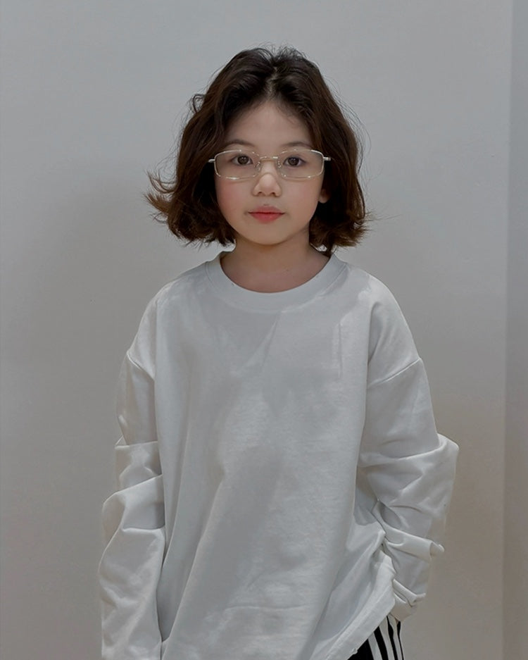 【110-160cm】親子お揃い オーバーサイズ 長袖Tシャツ