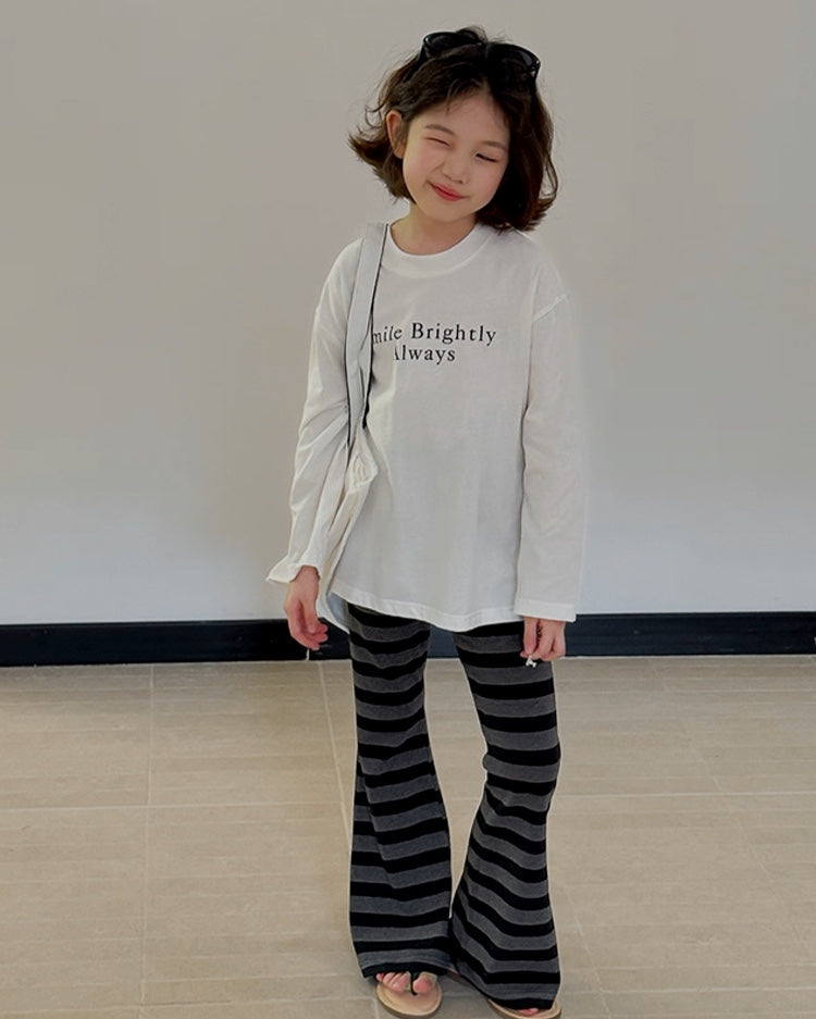 【110-160cm】親子お揃い レターロゴ ロングスリーブ Tシャツ