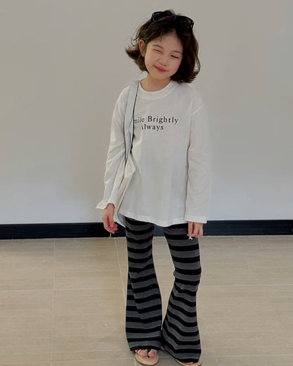 【110-160cm】親子お揃い レターロゴ ロングスリーブ Tシャツ