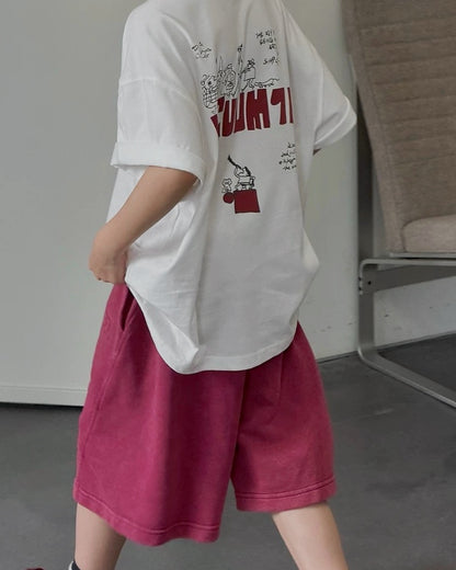 【110-160cm】ワイドハーフパンツ
