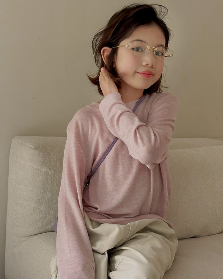 [Lyocell Tencel Wool] No. 7 Dongcang Girls' Simple Long-Sleeve T-Shirt Spring/Summer New Versatile Top