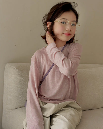 [Lyocell Tencel Wool] No. 7 Dongcang Girls' Simple Long-Sleeve T-Shirt Spring/Summer New Versatile Top