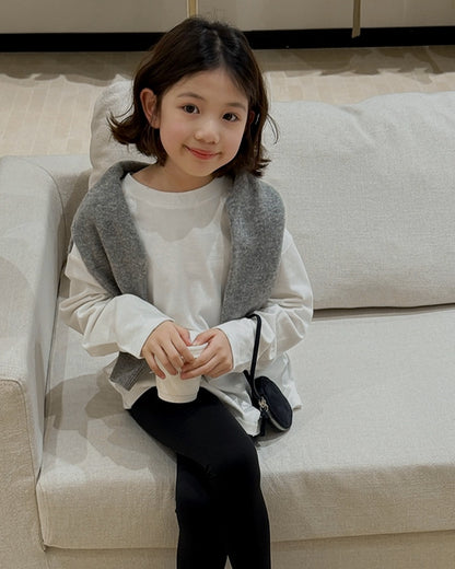 【110-160cm】親子お揃い オーバーサイズ 長袖Tシャツ