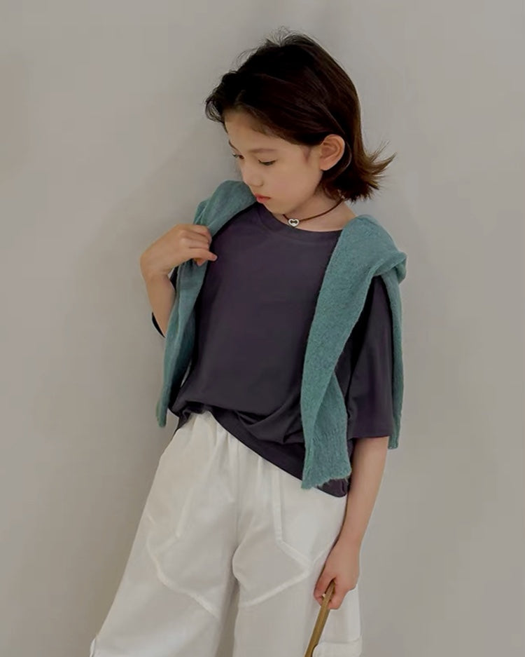 親子お揃い ドレープ 半袖 Tシャツ ｜ 110-160cm