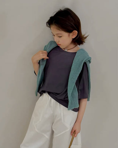 親子お揃い ドレープ 半袖 Tシャツ ｜ 110-160cm