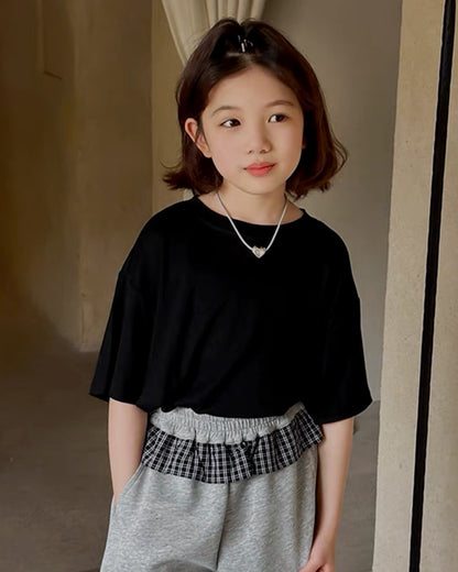 親子お揃い ドレープ 半袖 Tシャツ ｜ 110-160cm