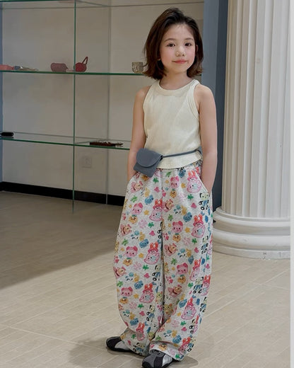 【110-160cm】リブ タンクトップ 全4色