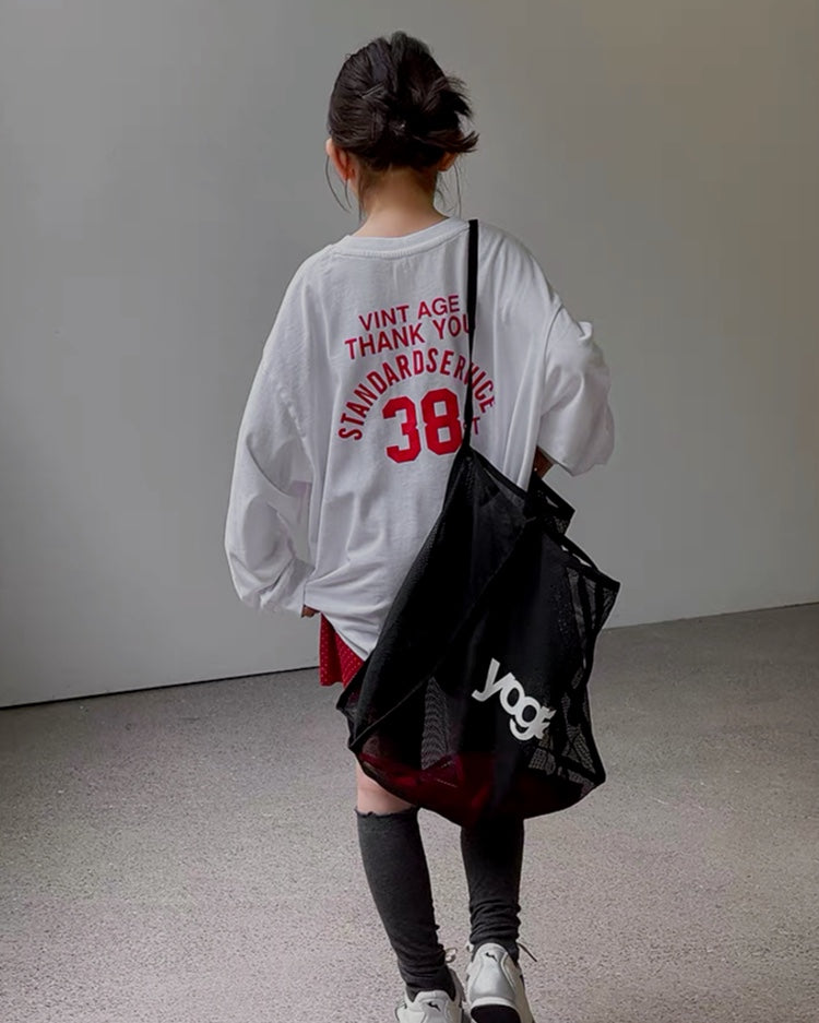 Matching Oversized Numbered Long-Sleeve T-Shirt for Parents and Children | 110-160cm