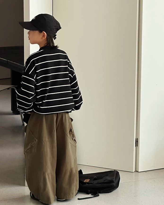 【110-160cm】ワイドカーゴパンツ